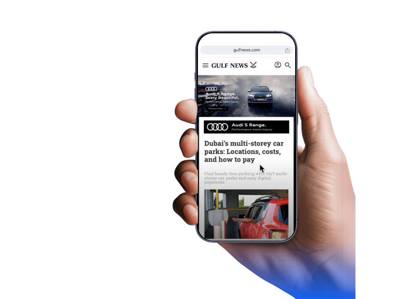 OnScroll ad running on a mobile news site